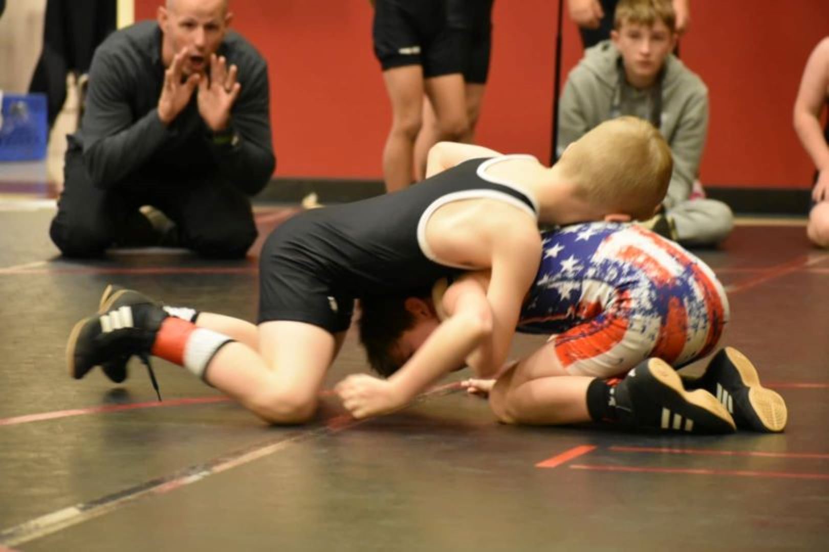 Group of wrestlers training together